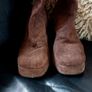 Suede Chocolate brown platform boots Eur39 UK6 Image 2