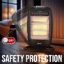 Heater 1200W, Portable Room Heater with 3 Heat Settings, 90 Oscillation, Tip Over Safety Switch, Compact Carry Handle, Black Image 4