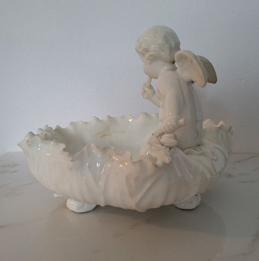 Antique cherub footed candy bowl