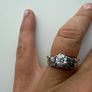 Engagement ring and diamond and gold wedding band Image 5