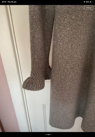 jumper dress Aline yumi jumper dress size small grey frilled cuff with embroidery small 10/12