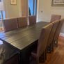 Dining Table 214cm long 92cm wide and 8 leather chairs Image 3