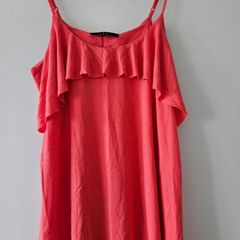 Chemistry Coral Ruffle Strap Top 100% Modal