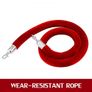 4 Pack Retractable Silver Round Top Stanchion Post Queue Crowd Control Barrier Posts Line Pole with 1.5M Red 2 Velvet Rope Image 2