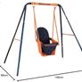 Folding Baby Swing Set | Age 6-36 Months | Outdoor Garden or Home Play Equipment Children | Adjustable Kids Playground | Toddler Toy Chair High Back, Blue/Orange Image 4