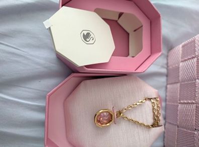 Swarovski Octagon Cut Imber Pendant Necklace Gold