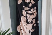 Phase Eight black and blush floral ruched dress Sz 16 UK - Rrp 99 (New)
