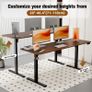 Electric Standing Desk Height Adjustable 170x60cm Sit Stand with Splicing Top for Home Office (Black Frame + Black Walnut Desktop) Image 4