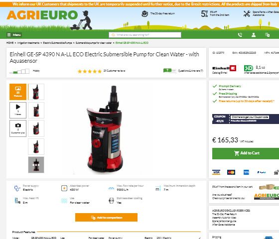Einhell Submersible Water Pump
