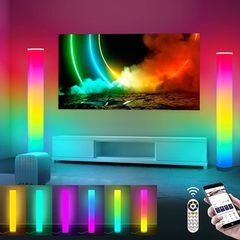 2 Packs LED Floor Lamp, RGB Color Changing Corner Lamp, Modern Atmosphere Standing Lamps, Bluetooth App Music Sync & Remote Control, Dimmable Smart LED Floor Lamps for Living Room, Bedroom, Party (FREE POSTAGE)