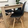 6 Seater Wooden Dining Table Set Nordic Style Oak Image 2