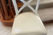 Beautiful Very Solid White Wooden Kitchen Dining Chair - Can Deliver