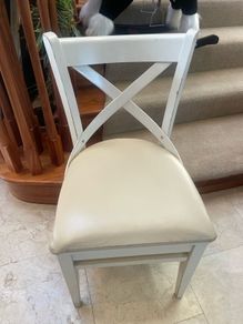 Beautiful Very Solid White Wooden Kitchen Dining Chair - Can Deliver