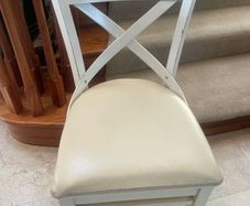 Beautiful Very Solid White Wooden Kitchen Dining Chair - Can Deliver