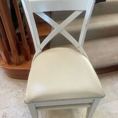 Beautiful Very Solid White Wooden Kitchen Dining Chair - Can Deliver
