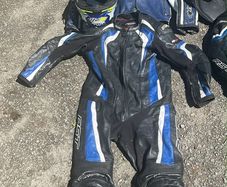 Motor bike suites and helmets