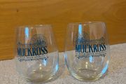 A Pair of clear stemless Muckross Irish Gin glasses