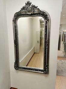 Antique style silver wall mirror - 58 x 36 inches