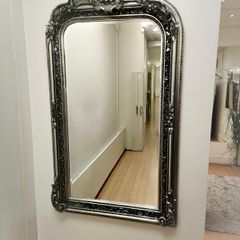 Antique style silver wall mirror - 58 x 36 inches