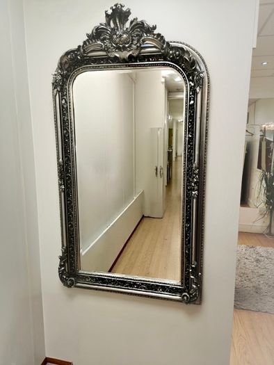 Antique style silver wall mirror - 58 x 36 inches