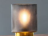 Table Lamp Battery Operated, Glass Cordless Lamp for Living Room, Battery Lamp with Timer, Battery Powered Night Light, Table Centerpiece for Bedroom/ Home Decor/Entryway/Gifts (Grey)