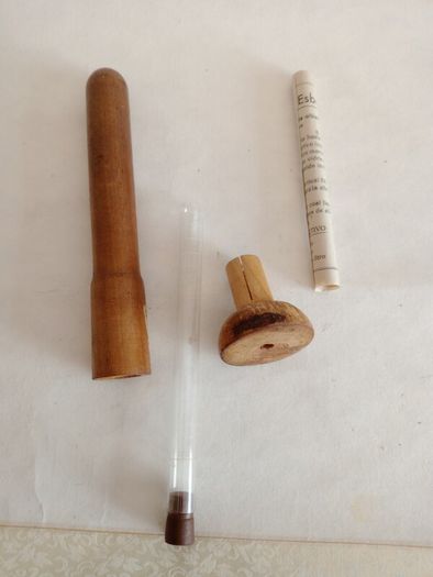 Antique French Albuminometer. Wood & Glass. Original Instructions