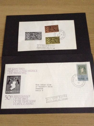 1972 First Day Covers Olympic Council, Anniversary of Irish Stamp, Christmas