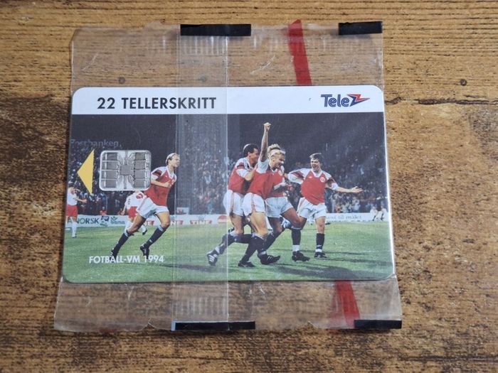 Norway Phonecard "World Cup 1994", Norwegian Football, mint in wrapper, 22 Units - free standard postage