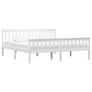 Bed Frame White Solid Pinewood 180x200 cm Image 5