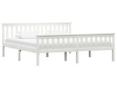 Bed Frame White Solid Pinewood 180x200 cm