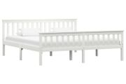 Bed Frame White Solid Pinewood 180x200 cm