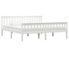 Bed Frame White Solid Pinewood 180x200 cm