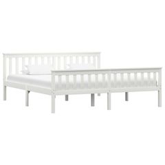 Bed Frame White Solid Pinewood 180x200 cm