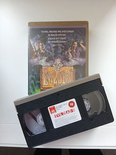Evil Dead 2 Kiss Your Nerves Goodbye Film On Large Box Rental Version (Not Ex Rental)