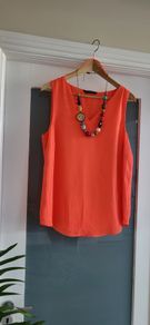 DUNNES coral layered cami top Sz L (Fit 12-16UK)