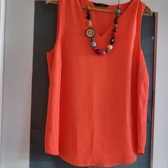 DUNNES coral layered cami top Sz L (Fit 12-16UK)