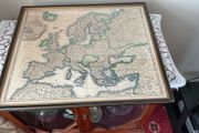 Antique map of Europe in vintage frame