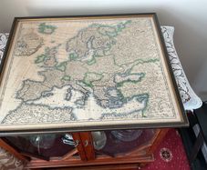 Antique map of Europe in vintage frame