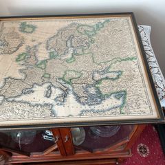 Antique map of Europe in vintage frame
