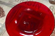 Beautiful Cranberry Glass Plate in Good Condition no chips or cracks Postage Available