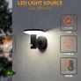 12W 6000K Outside Wall Lights with Motion Sensor,IP54 Waterproof Modern Aluminum Outdoor Light for Porch Front Door Corridor Patio, PIR Sensor, Black Image 3