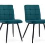 Set Of 2 x Cubana Velvet Upholstered Kitchen Dining Chair with Strong Black Metal Legs Living Room Bedroom Chair (FREE POSTAGE) Image 6