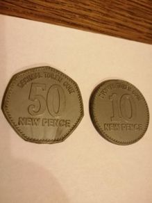 Decimal Token Coins 50 pence & 10 pence