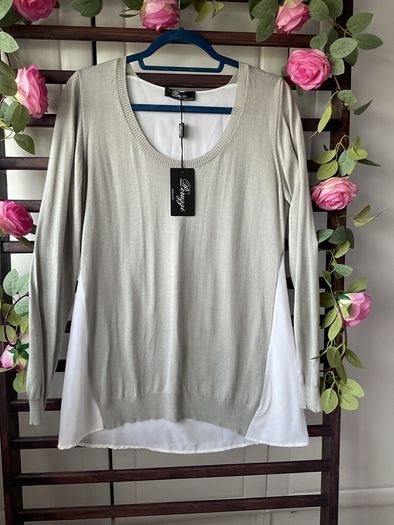 jumper Bnwt peruzzi jumper size 38 grey jumper with chiffon detail