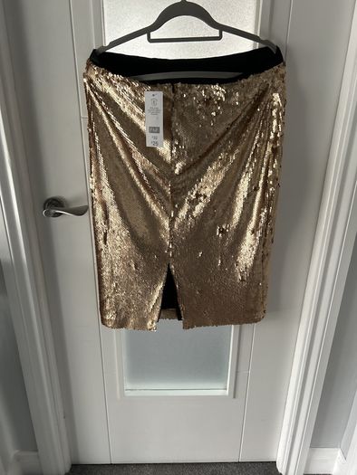 F&F Gold Pencil Skirt Size 16