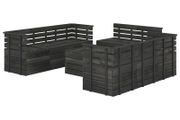 9 Piece Garden Pallet Lounge Set Solid Pinewood Dark Grey