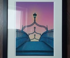 Ha'penny Bridge JANDO Framed Print - Dublin Artwork - A3 Print