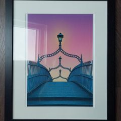 Ha'penny Bridge JANDO Framed Print - Dublin Artwork - A3 Print