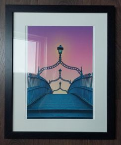 Ha'penny Bridge JANDO Framed Print - Dublin Artwork - A3 Print