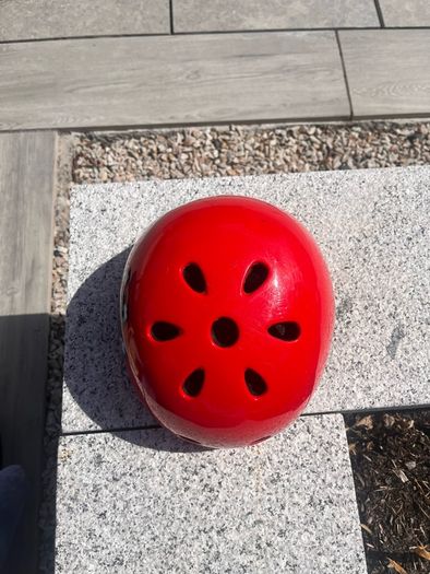 red bicycle helmet